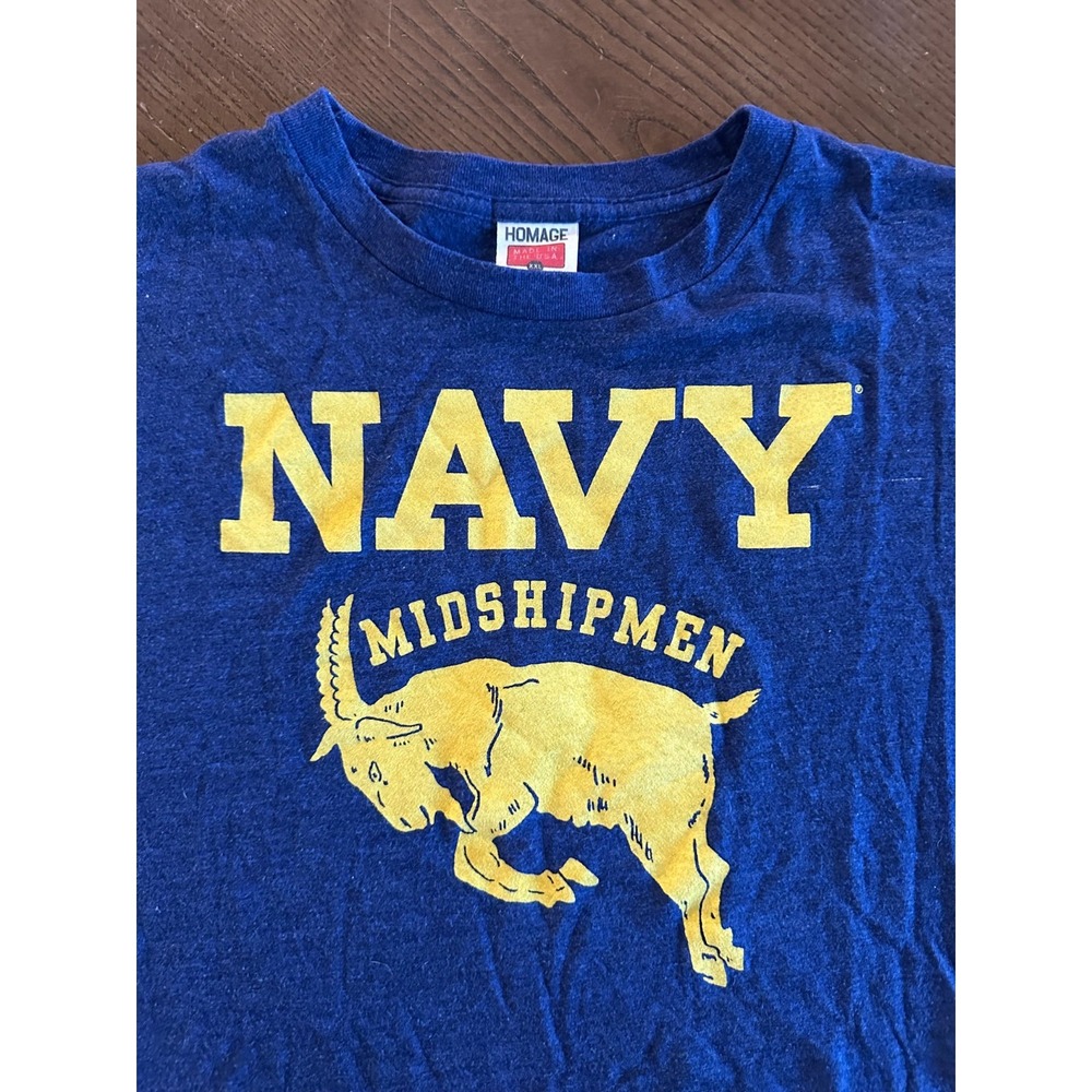 Homage US Navy‎ Midshipmen Goat Blue Size XXL Shirt